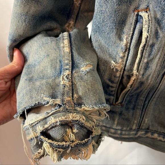 🔴SOLD🔴Levi’s 1980s Sherpa DESTROYED Trucker Jacket Size Large - Picture 5 of 11